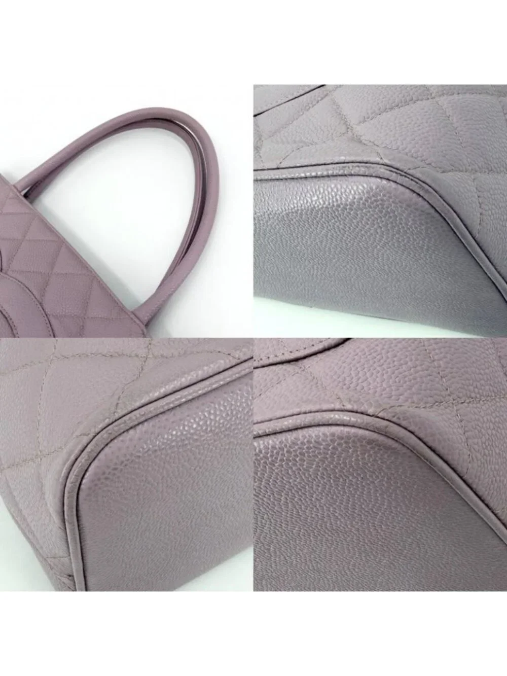 ★SOLD★ Chanel Handbag Quilted Medallion Tote CC Logo Shoulder Caviar Leather - Picture 7 of 14